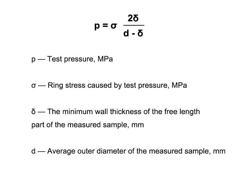Pipe Test Pressure Calculated Formula